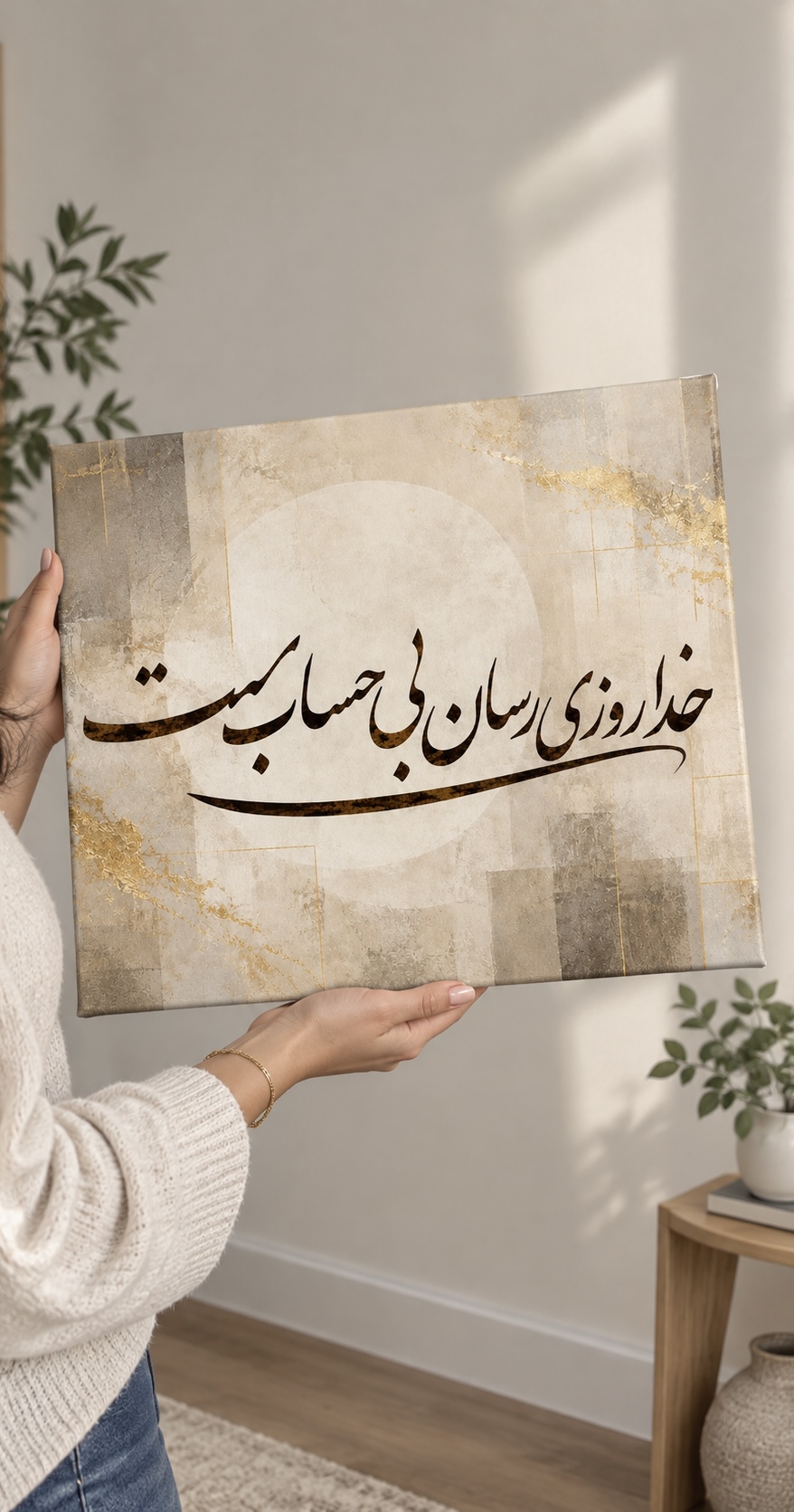 تابلوی فنگشویی خدا روزی رسان بی حساب است 1